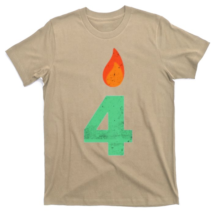 4 Years Old Bday Candle Number 4th Birthday Party T-Shirt