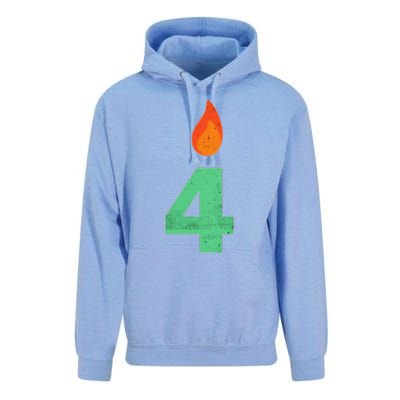 4 Years Old Bday Candle Number 4th Birthday Party Unisex Surf Hoodie