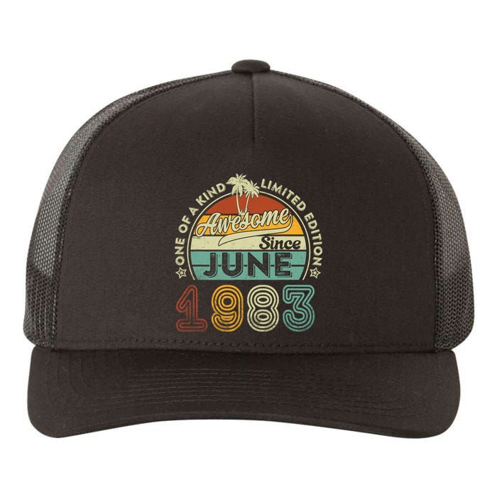 40 Year Old Awesome Since June 1983 40th Birthday Yupoong Adult 5-Panel Trucker Hat