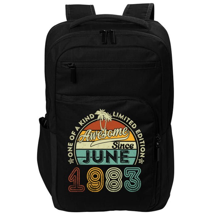 40 Year Old Awesome Since June 1983 40th Birthday Impact Tech Backpack