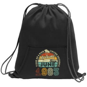 40 Year Old Awesome Since June 1983 40th Birthday Sweatshirt Cinch Pack Bag