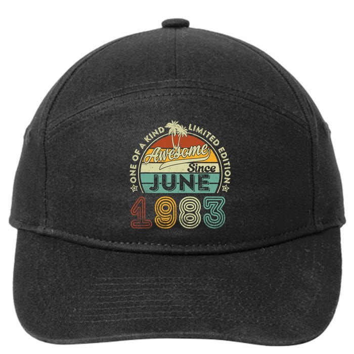 40 Year Old Awesome Since June 1983 40th Birthday 7-Panel Snapback Hat