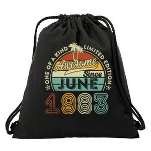 40 Year Old Awesome Since June 1983 40th Birthday Drawstring Bag