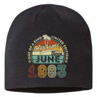 40 Year Old Awesome Since June 1983 40th Birthday Sustainable Beanie