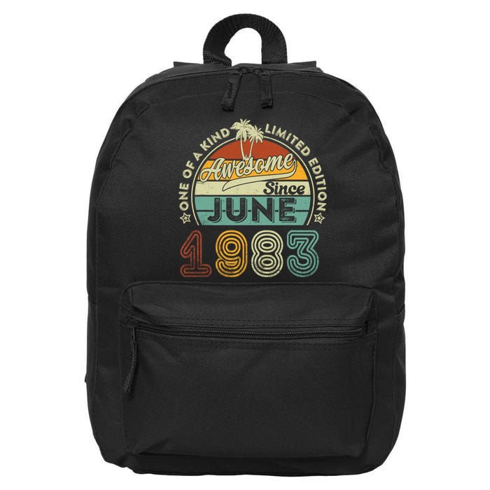 40 Year Old Awesome Since June 1983 40th Birthday 16 in Basic Backpack