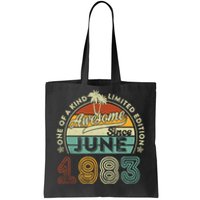 40 Year Old Awesome Since June 1983 40th Birthday Tote Bag