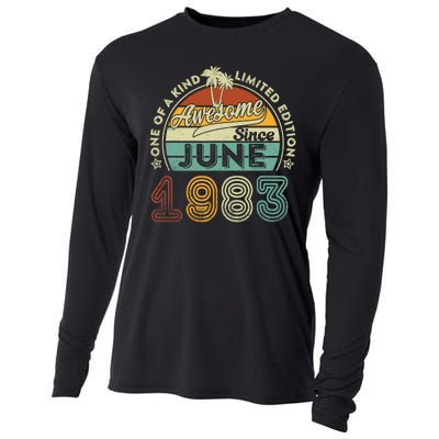 40 Year Old Awesome Since June 1983 40th Birthday Cooling Performance Long Sleeve Crew