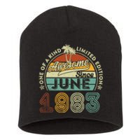 40 Year Old Awesome Since June 1983 40th Birthday Short Acrylic Beanie