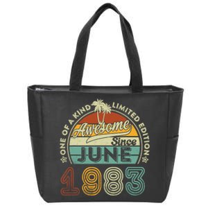 40 Year Old Awesome Since June 1983 40th Birthday Zip Tote Bag