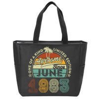 40 Year Old Awesome Since June 1983 40th Birthday Zip Tote Bag