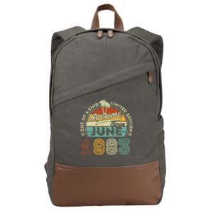 40 Year Old Awesome Since June 1983 40th Birthday Cotton Canvas Backpack