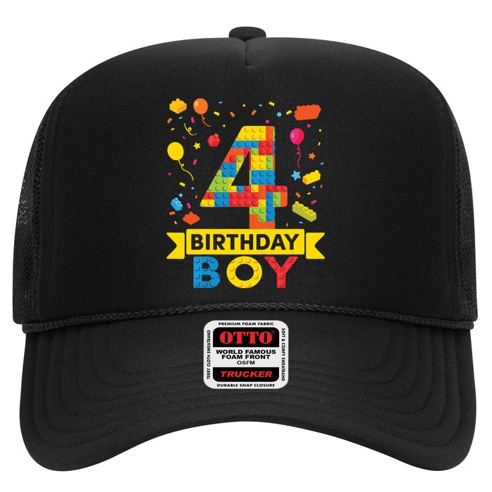 4 Year Old Building Blocks 4th Birthday Boy Hat