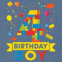 4 Year Old Building Blocks 4th Birthday Boy Garment-Dyed Sweatshirt