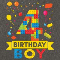 4 Year Old Building Blocks 4th Birthday Boy Cotton Canvas Backpack