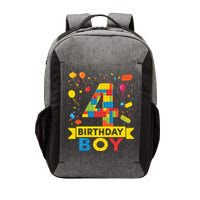 4 Year Old Building Blocks 4th Birthday Boy Vector Backpack
