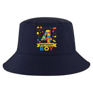 4 Year Old Building Blocks 4th Birthday Boy Cool Comfort Performance Bucket Hat