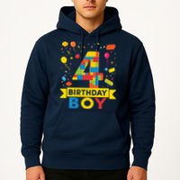 4 Year Old Building Blocks 4th Birthday Boy Hoodie