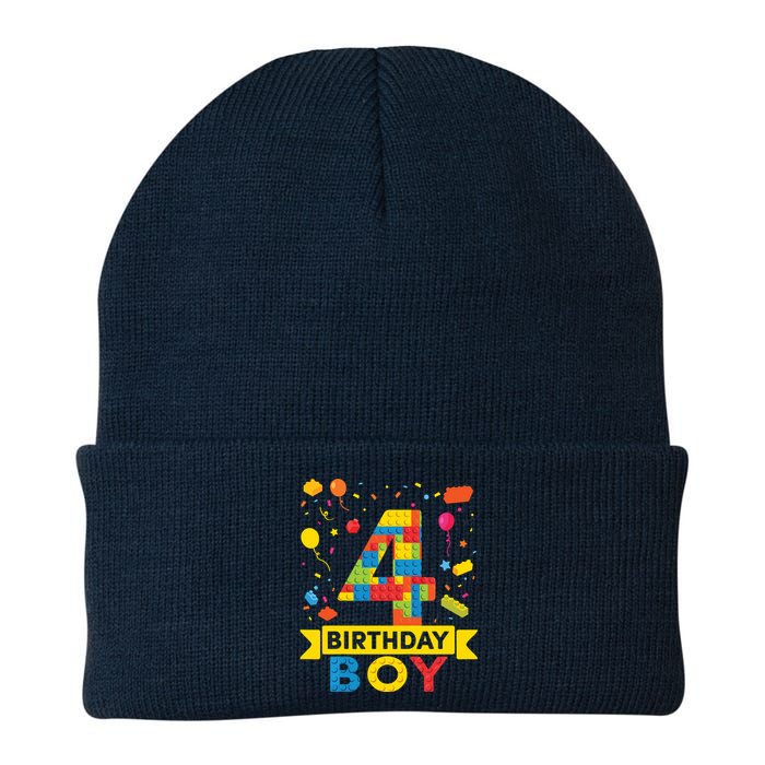 4 Year Old Building Blocks 4th Birthday Boy Knit Cap Winter Beanie