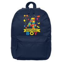 4 Year Old Building Blocks 4th Birthday Boy 16 in Basic Backpack