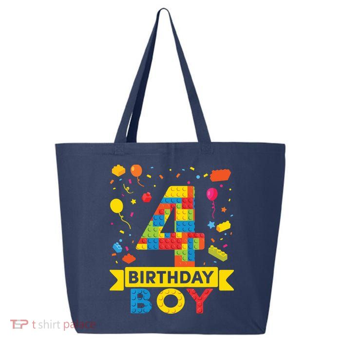 4 Year Old Building Blocks 4th Birthday Boy 25L Jumbo Tote