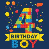 4 Year Old Building Blocks 4th Birthday Boy Baby Bodysuit