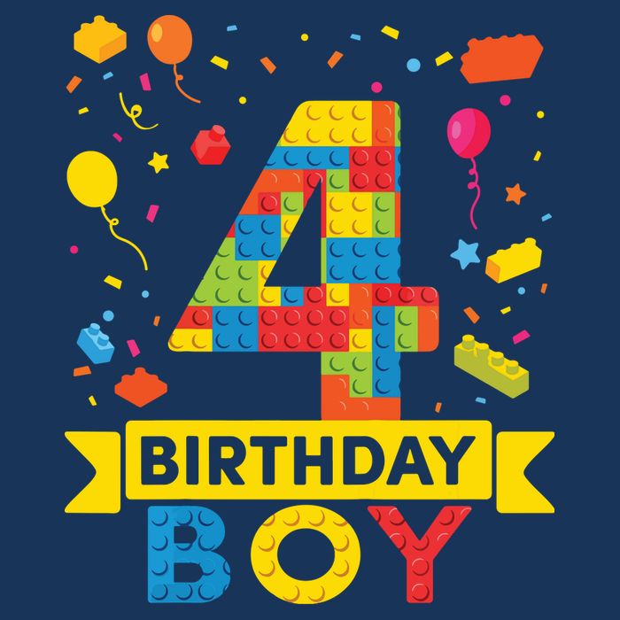 4 Year Old Building Blocks 4th Birthday Boy Baby Bodysuit