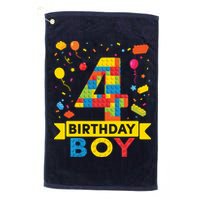 4 Year Old Building Blocks 4th Birthday Boy Golf Towel