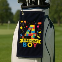 4 Year Old Building Blocks 4th Birthday Boy Golf Towel