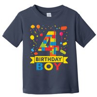 4 Year Old Building Blocks 4th Birthday Boy Toddler T-Shirt