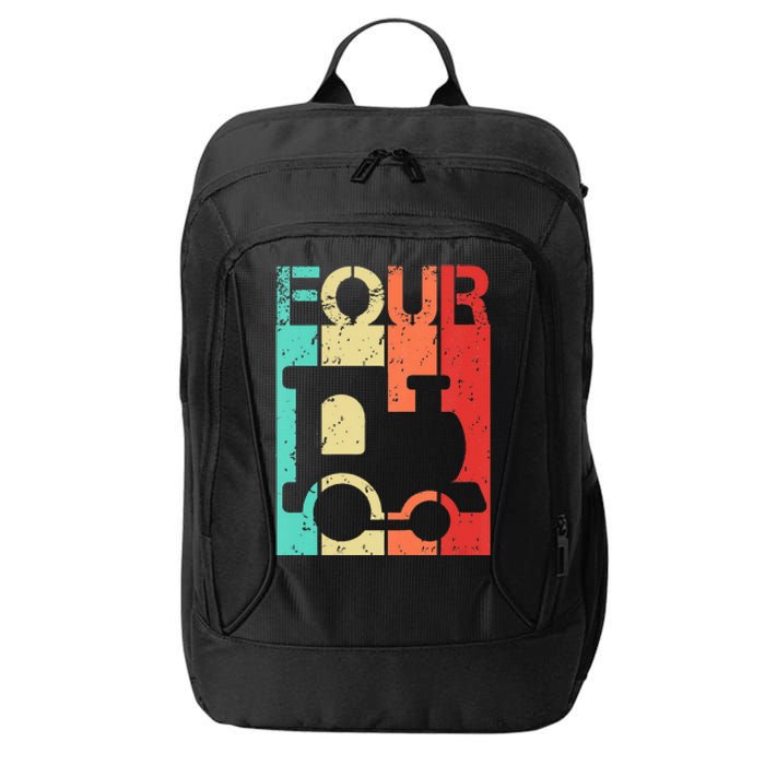 4 Year Old Train Birthday Fourth 4th Birthday City Backpack