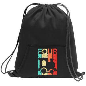 4 Year Old Train Birthday Fourth 4th Birthday Sweatshirt Cinch Pack Bag