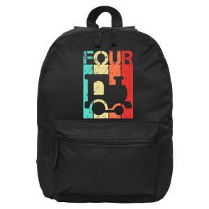 4 Year Old Train Birthday Fourth 4th Birthday 16 in Basic Backpack