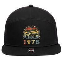 45 Year Old Awesome Since April 1978 45th Birthday 7 Panel Mesh Trucker Snapback Hat