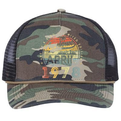 45 Year Old Awesome Since April 1978 45th Birthday Retro Rope Trucker Hat Cap