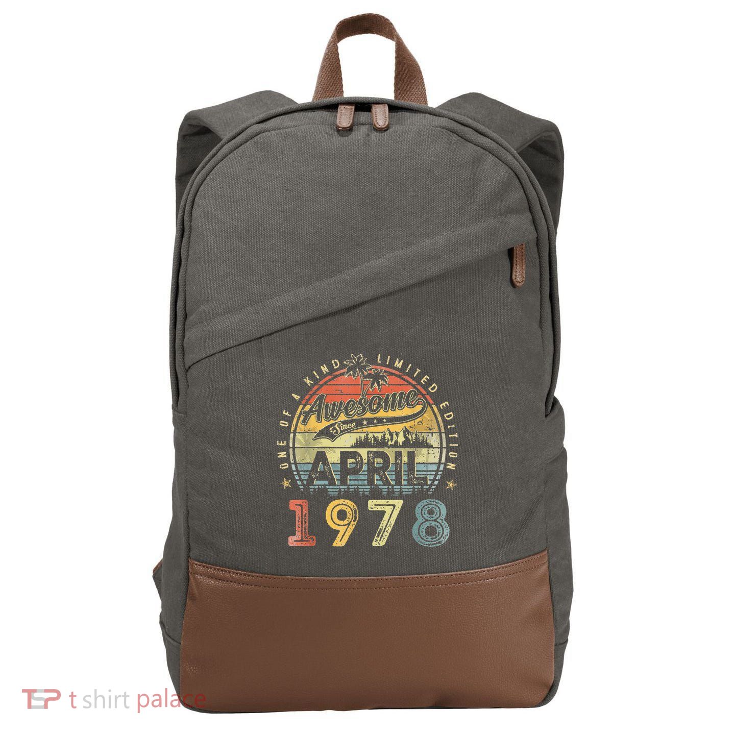 45 Year Old Awesome Since April 1978 45th Birthday Cotton Canvas Backpack