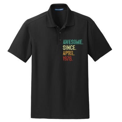 47 Years Old Awesome Since April 1976 47th Birthday Dry Zone Grid Polo