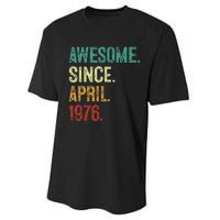 47 Years Old Awesome Since April 1976 47th Birthday Performance Sprint T-Shirt