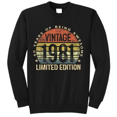 40 Year Old Gifts Vintage 1981 Limited Edition 40th Birthday Sweatshirt