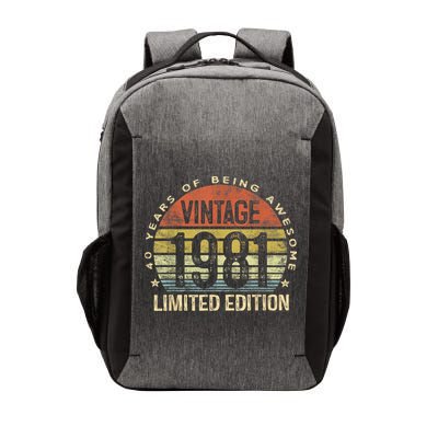 40 Year Old Gifts Vintage 1981 Limited Edition 40th Birthday Vector Backpack