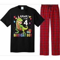 4 Year Old 4th Birthday Rex Dinosaur Pajama Set