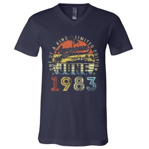 40 Year Old Awesome Since June 1983 40th Birthday (1) V-Neck T-Shirt