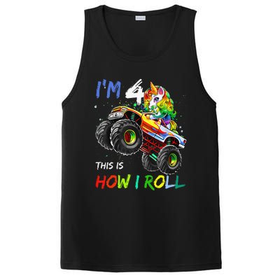 4 Years Old Unicorn Monster Truck 4th Birthday Gift For PosiCharge Competitor Tank