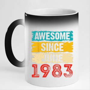 40 Year Old Awesome Since June 1983 40th Birthday Gifts 11oz Black Color Changing Mug