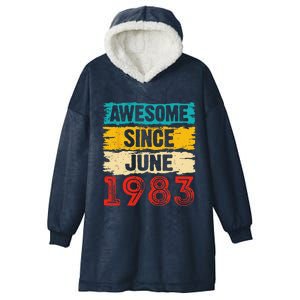 40 Year Old Awesome Since June 1983 40th Birthday Gifts Hooded Wearable Blanket