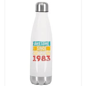 40 Year Old Awesome Since June 1983 40th Birthday Gifts Stainless Steel Insulated Water Bottle