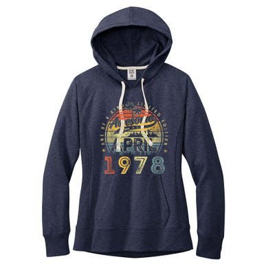 45 Year Old Awesome Since April 1978 45th Birthday Women's Fleece Hoodie