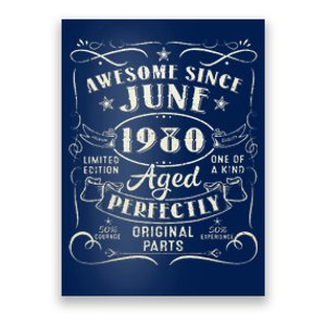 43 Year Old Awesome Since June 1980 43th Birthday Poster