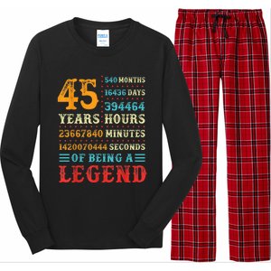 45 Years of Being a Legend, 45th Birthday Present Gift Long Sleeve Pajama Set