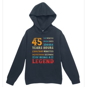 45 Years of Being a Legend, 45th Birthday Present Gift Urban Pullover Hoodie