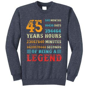 45 Years of Being a Legend, 45th Birthday Present Gift Sweatshirt